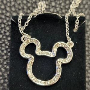Avon Mickey Mouse Head with Rinestones necklace